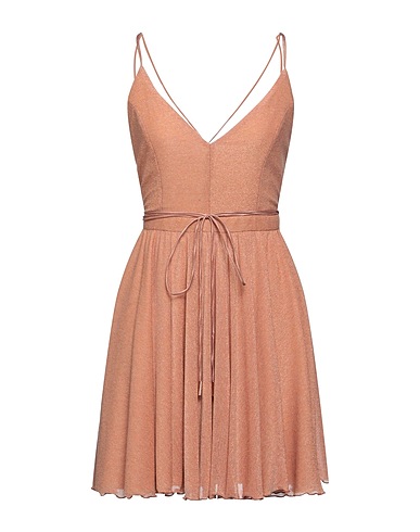 FELEPPA Short dress Apricot 66% Viscose, 22% Polyester, 8% Polyamide, 4% Elastane