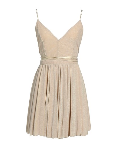 FELEPPA Vestito corto Beige 66% Viscosa, 22% Poliestere, 8% Poliammide, 4% Elastan