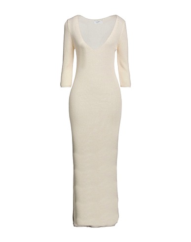 SOALLURE Midi dress Ivory 53% Cotton, 47% Acrylic