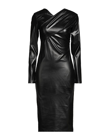 PATRIZIA PEPE Midi dress Black 60% Polyurethane, 40% Polyester