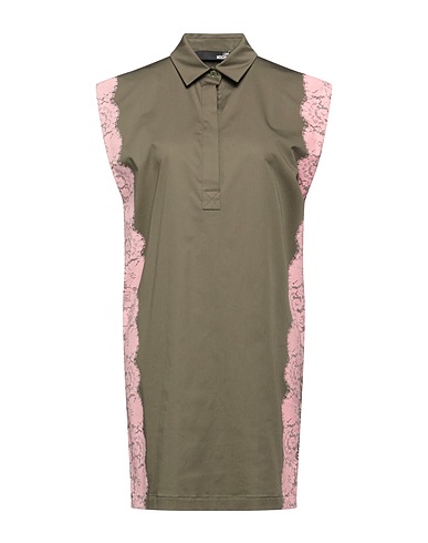 LOVE MOSCHINO Shirt dress Military green 97% Cotton, 3% Elastane