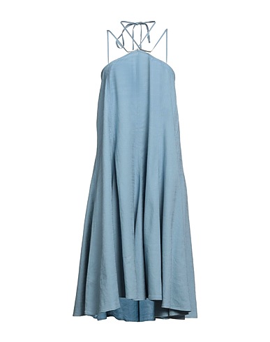 CULT GAIA Midi dress Sky blue 51% Linen, 47% Rayon, 2% Elastane