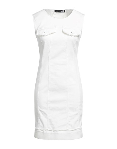 LOVE MOSCHINO Denim dress White 93% Cotton, 5% Elastomultiester, 2% Elastane