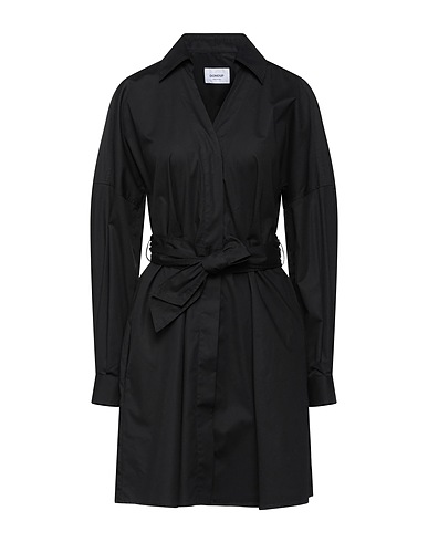 DONDUP Shirt dress Black 96% Cotton, 4% Elastane