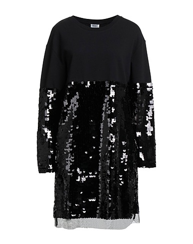 LIU •JO Short dress Black 100% Cotton, Polyester, Elastane