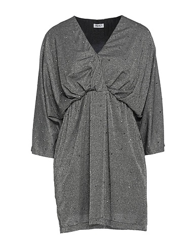 LIU •JO Short dress Grey 43% Polyester, 23% Rayon, 16% Metallic fiber, 14% Polyamide, 4% Elastane