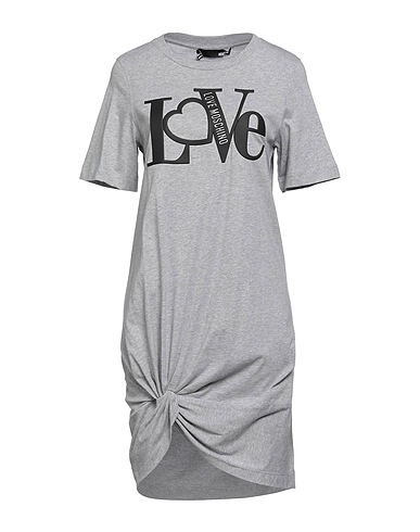 LOVE MOSCHINO Short dress Grey 100% Cotton, Elastane