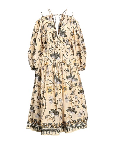 ULLA JOHNSON Midi dress Beige 100% Cotton