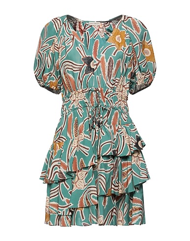 ULLA JOHNSON Short dress Sage green 100% Silk