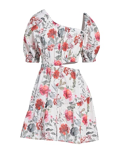 SOALLURE Short dress Ivory 80% Rayon, 20% Linen