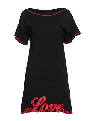 LOVE MOSCHINO Vestito corto Nero 100% Cotone