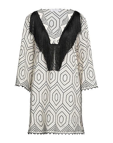 SPACE SIMONA CORSELLINI Short dress Ivory 60% Polyethylene, 40% Cotton