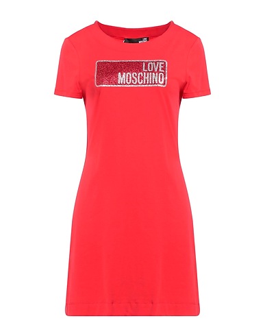 LOVE MOSCHINO Short dress Red 95% Cotton, 5% Elastane