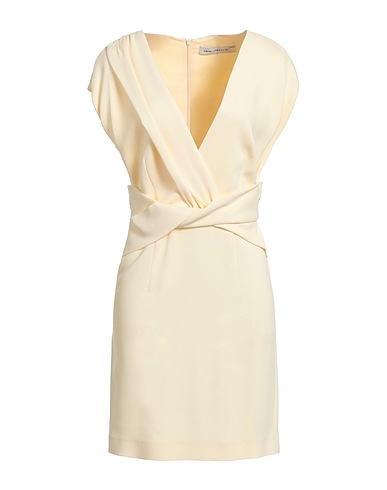 SIMONA CORSELLINI Short dress Ivory 96% Viscose, 4% Elastane