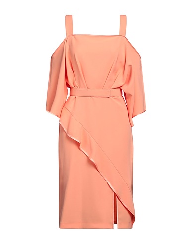 SIMONA CORSELLINI Midi dress Salmon pink 94% Polyester, 6% Elastane