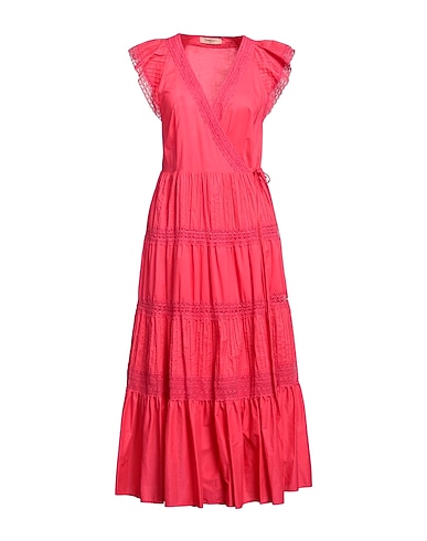 TWINSET Midi-Kleid Fuchsia 100% Baumwolle