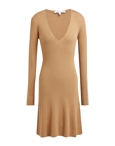 PATRIZIA PEPE Short dress Camel 100% Organic wool