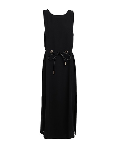 SIMONA CORSELLINI Midi dress Black 62% Cotton, 37% Viscose, 1% Elastane