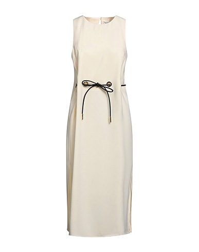 SIMONA CORSELLINI Vestito midi Avorio 62% Cotone, 37% Viscosa, 1% Elastan