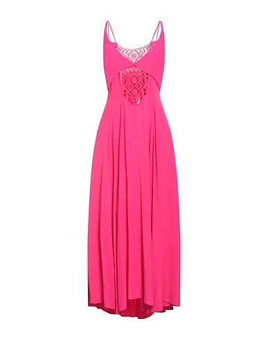 SIMONA CORSELLINI Long dress Fuchsia 83% Acetate, 17% Silk