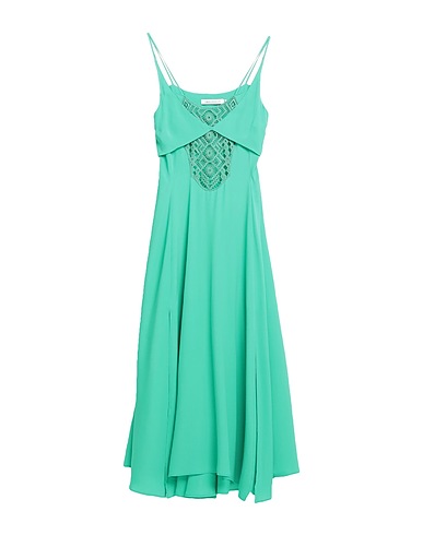 SIMONA CORSELLINI Long dress Green 83% Acetate, 17% Silk