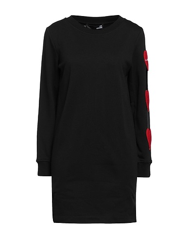 LOVE MOSCHINO Short dress Black 100% Cotton, Elastane