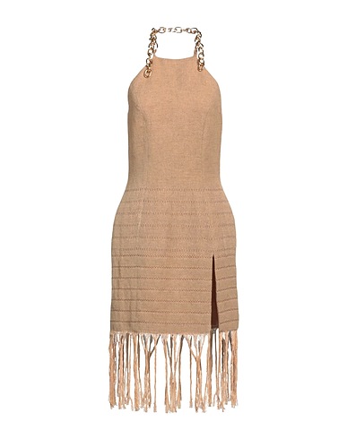 GIUSEPPE DI MORABITO Elegant dress Camel 57% Linen, 43% Cotton