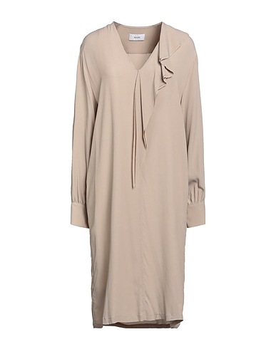 AGLINI Midi dress Taupe 69% Acetate, 31% Silk