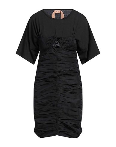 N°21 Short dress Black 100% Polyester, Cotton