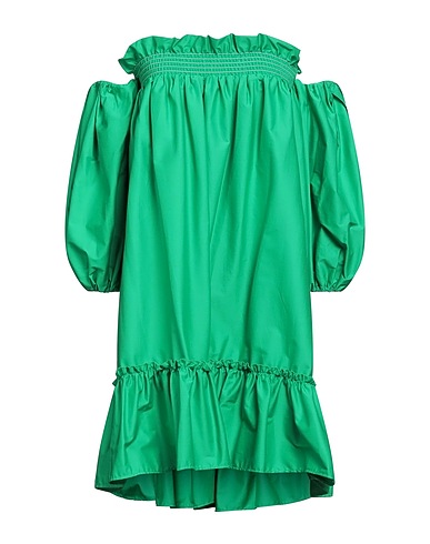 JIJIL Short dress Green 66% Cotton, 31% Polyamide, 3% Elastane