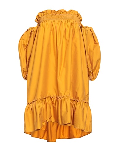 JIJIL Vestito corto Senape 66% Cotone, 31% Poliammide, 3% Elastan