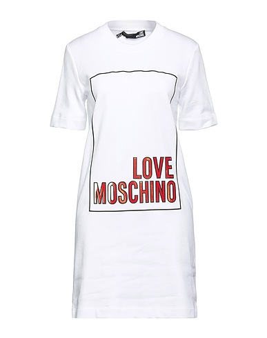 LOVE MOSCHINO Short dress White 100% Cotton, Elastane