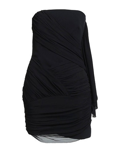 DAVID KOMA Short dress Black 52% Acetate, 45% Viscose, 3% Elastane