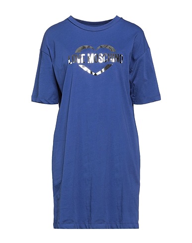 LOVE MOSCHINO Vestito corto Blu 100% Cotone, Elastan