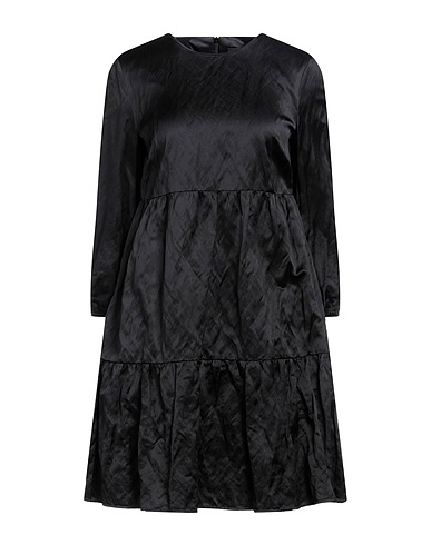 1-ONE Short dress Black 56% Viscose, 37% Cotton, 7% Metallic Polyester