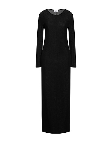 SIMONA A Long dress Black 74% Polyamide, 23% Metallic fiber, 3% Elastane