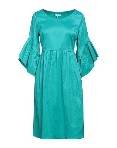 CAMICETTASNOB Short dress Emerald green 64% Polyester, 33% Polyamide, 3% Elastane