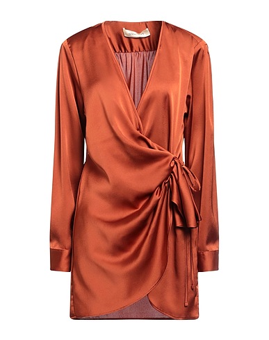 NINEMINUTES Vestito corto Ruggine 97% Poliestere, 3% Elastan