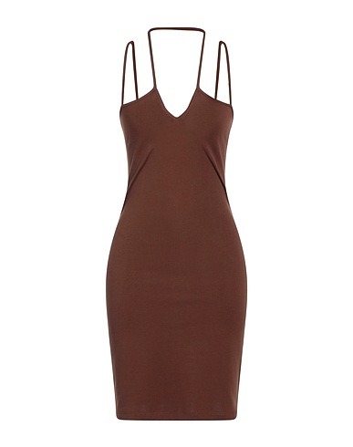 NA-KD Sheath dress Brown 70% Viscose, 26% Polyester, 4% Elastane