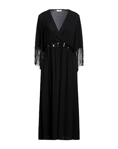 TWINSET Midi dress Black 100% Viscose, Polyamide, Polyester