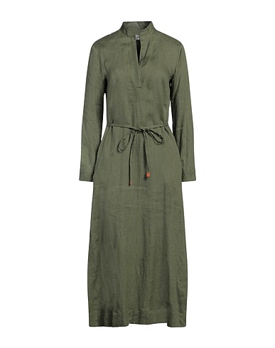 MARELLA Vestido largo Verde militar 100% Lino