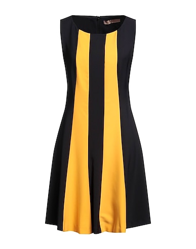 FLY GIRL Short dress Mustard 95% Polyester, 5% Elastane