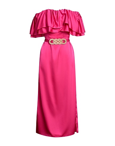 SIMONA CORSELLINI Vestito midi Fucsia 100% Poliestere, Poliammide, Elastan