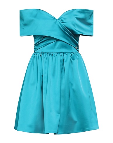 LIU •JO Short dress Deep teal 96% Polyester, 4% Elastane