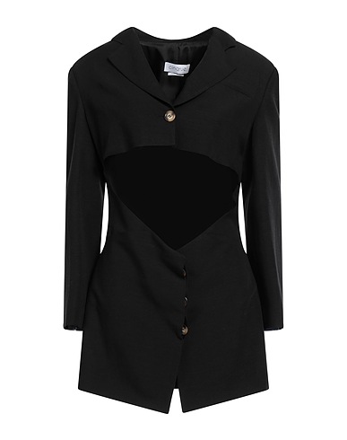CINQRUE Vestito corto Nero 63% Viscosa, 37% Lino