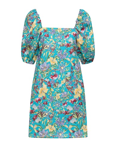 MERCI ITALIA Short dress Azure 98% Cotton, 2% Elastane