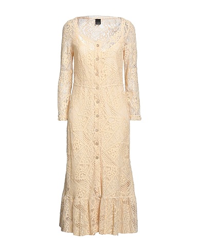 PINKO Midi dress Beige 68% Polyester, 32% Cotton
