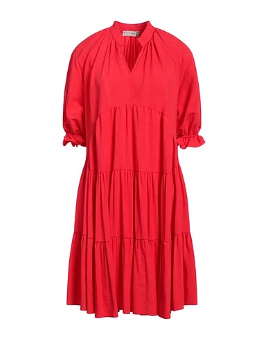 HAVEONE Short dress Coral 60% Viscose, 40% Linen