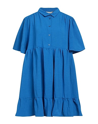 HAVEONE Shirt dress Azure 60% Viscose, 40% Linen