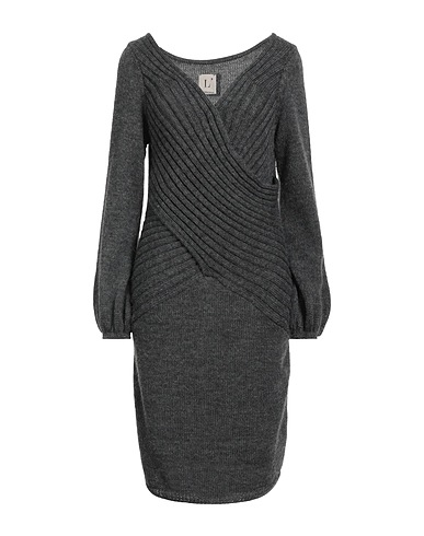 L' AUTRE CHOSE Midi dress Lead 70% Acrylic, 30% Mohair wool